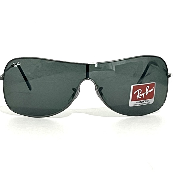 Ray-Ban 125mm Pilot Shield Oversized Sunglasses Gunmetal Gray Unisex - Picture 4 of 10